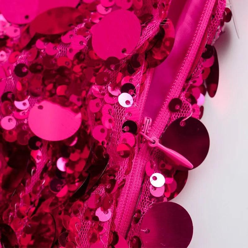 mixed sequin mini skirt - basil boutique