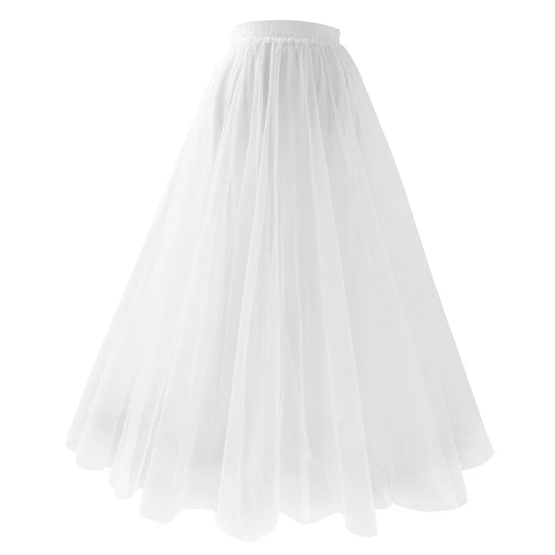 floor length tulle maxi skirt