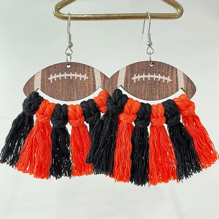 football tassel earrings - basil boutique