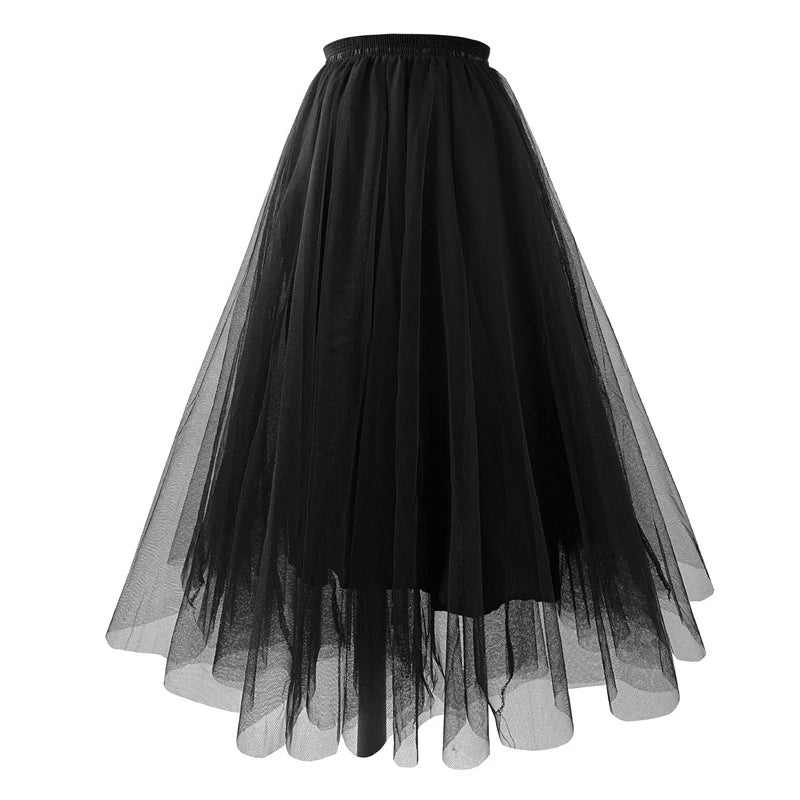 floor length tulle maxi skirt