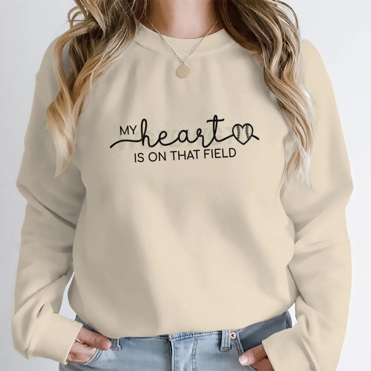 my heart is on that field crew sweatshirt