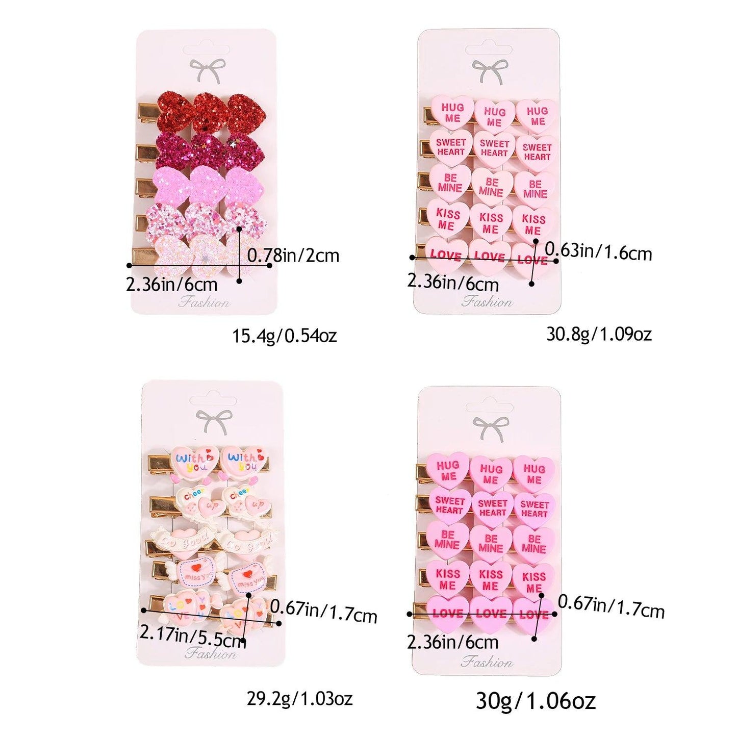 sweetheart hair clips