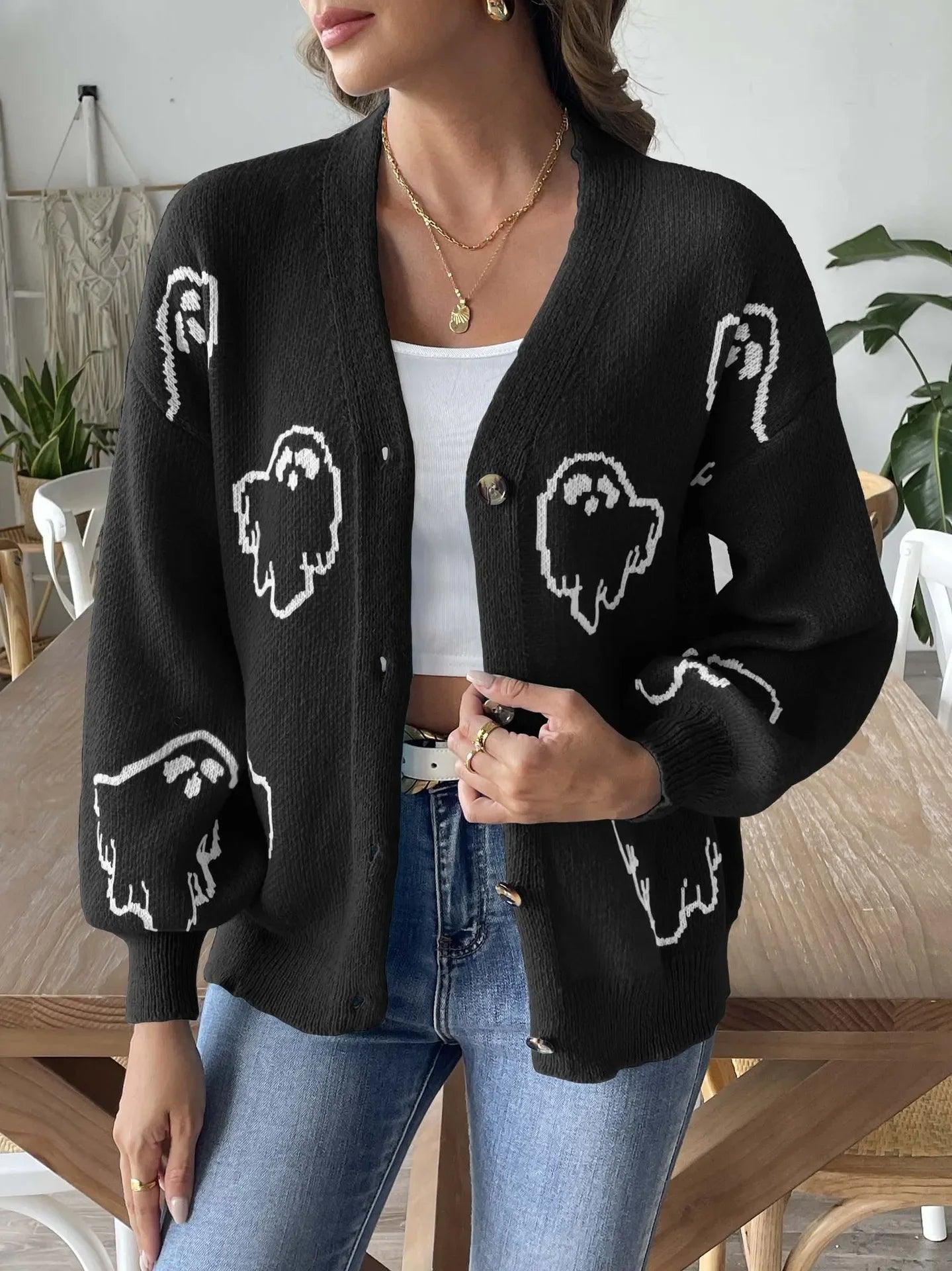 ghost knit cardigan - basil boutique