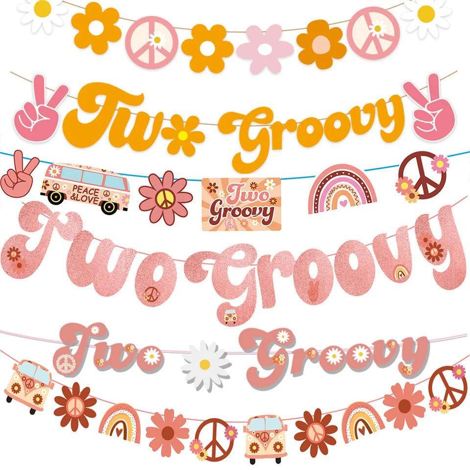 two groovy birthday banners - basil boutique