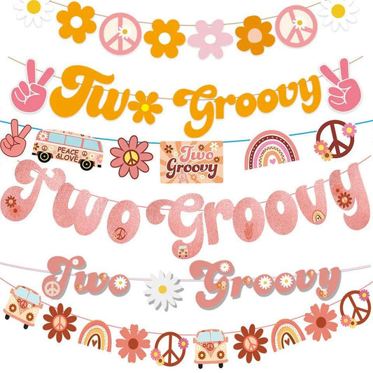 two groovy birthday banners - basil boutique