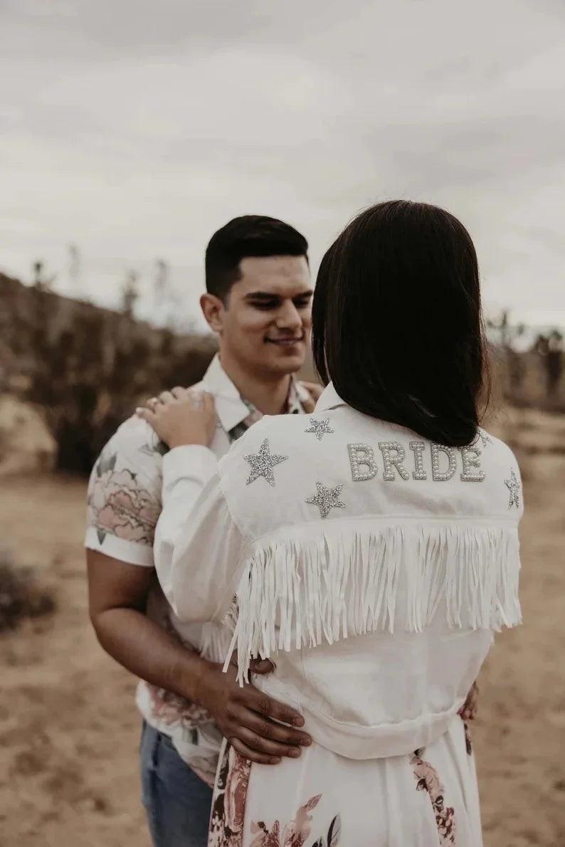 bride + wifey star denim jacket - basil boutique