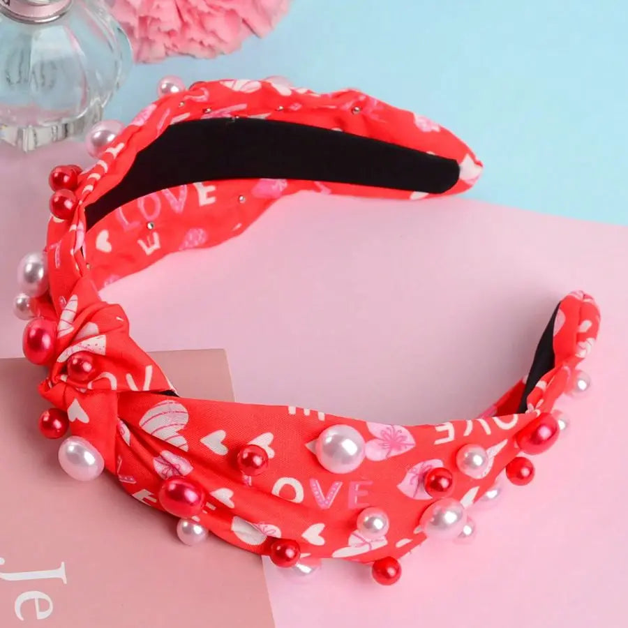 love + pearls headband