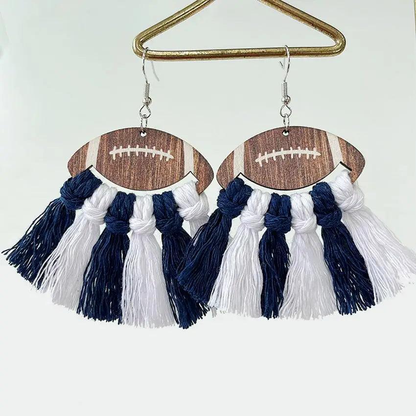 football tassel earrings - basil boutique