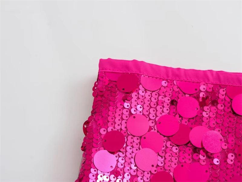 mixed sequin mini skirt - basil boutique