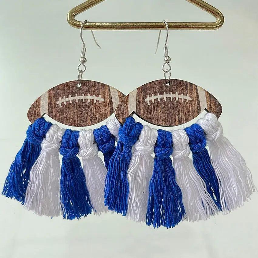 football tassel earrings - basil boutique