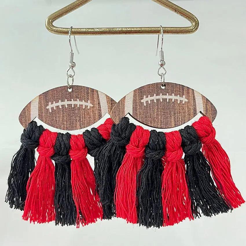 football tassel earrings - basil boutique
