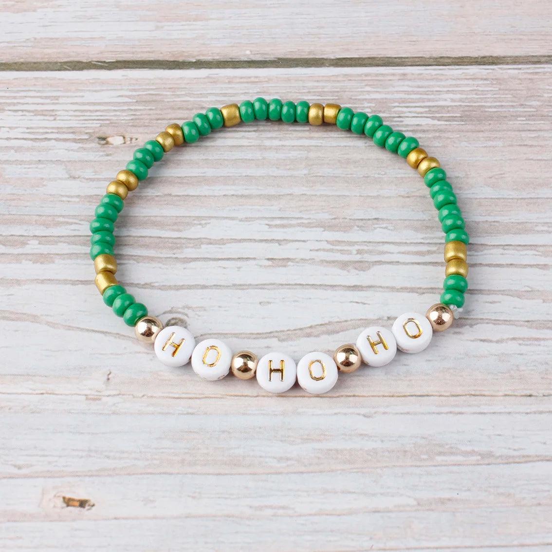 christmas beaded bracelets - basil boutique