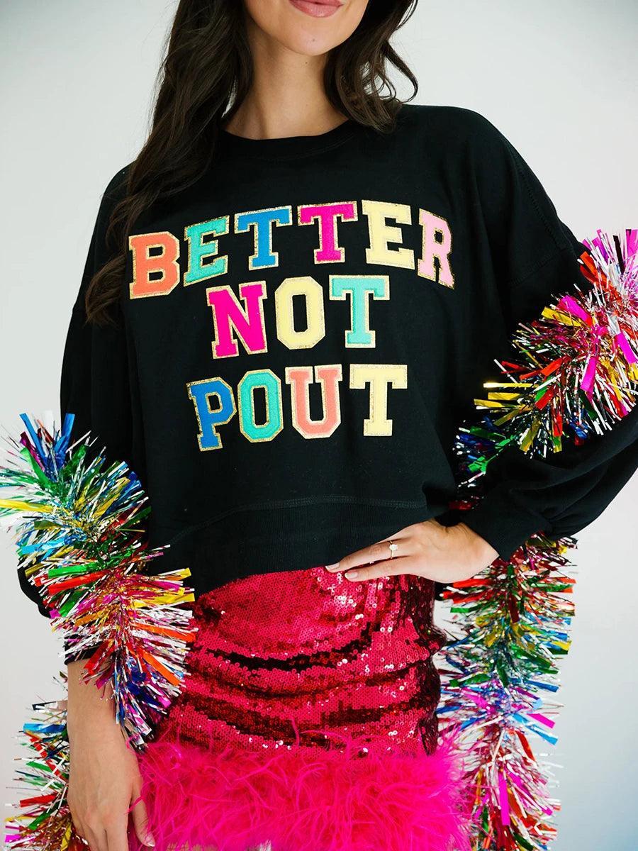 better not pout sparkle crew sweater - basil boutique