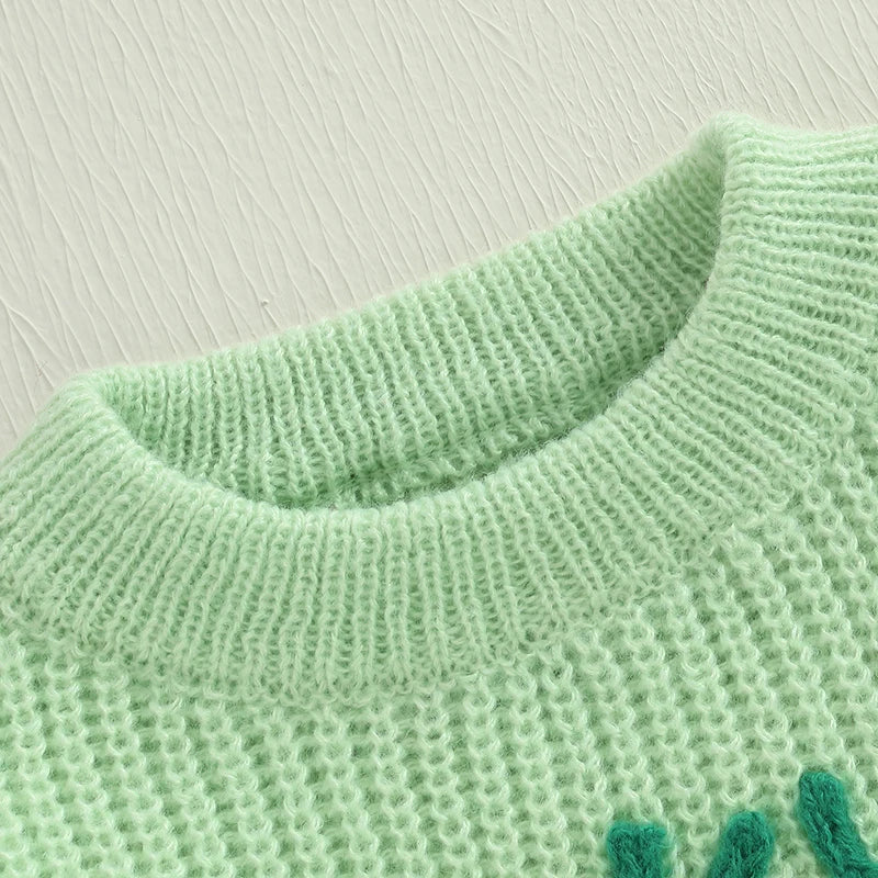 lucky charm knit kids crew sweater