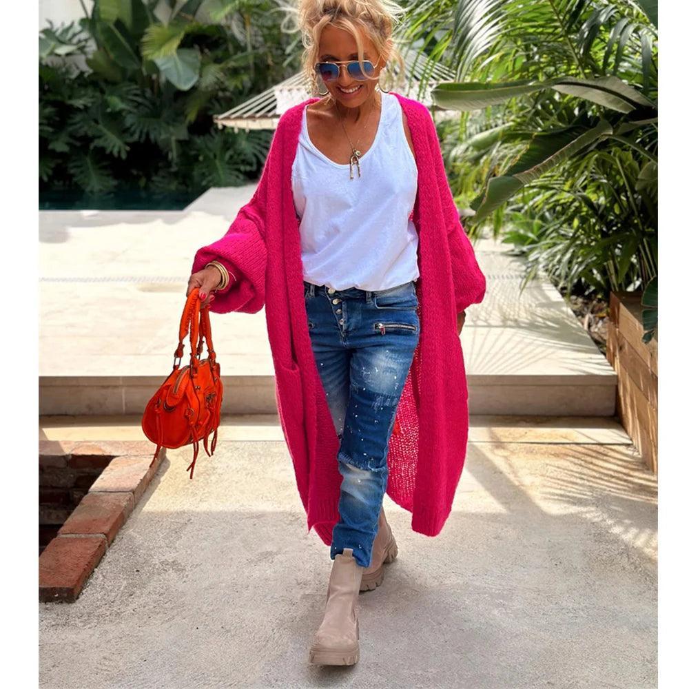 love + peace knit cardigan - basil boutique