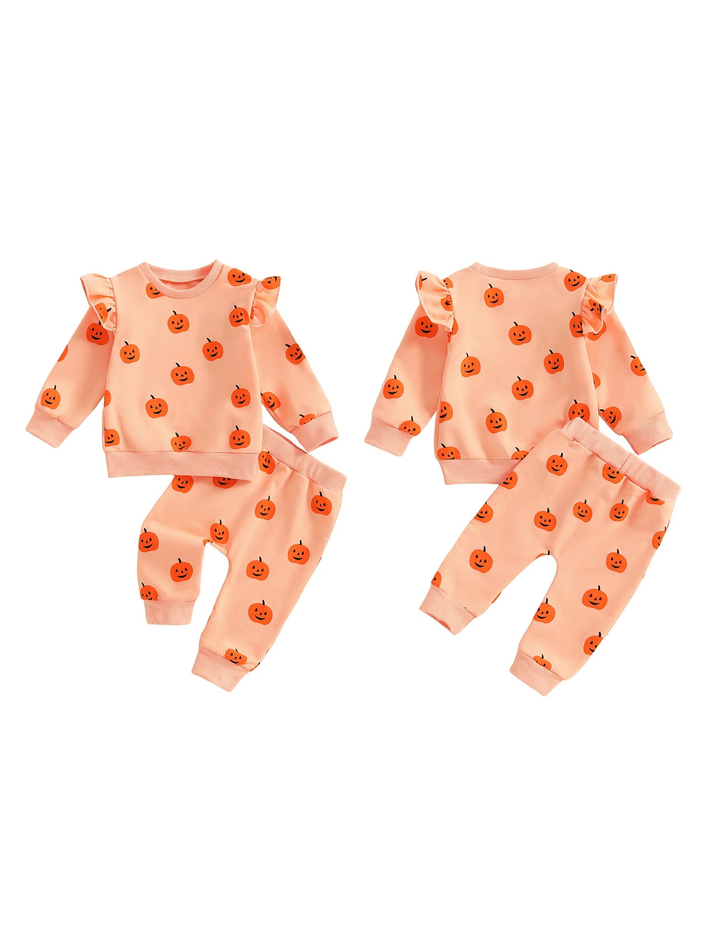 pumpkin ruffle kids outfit
