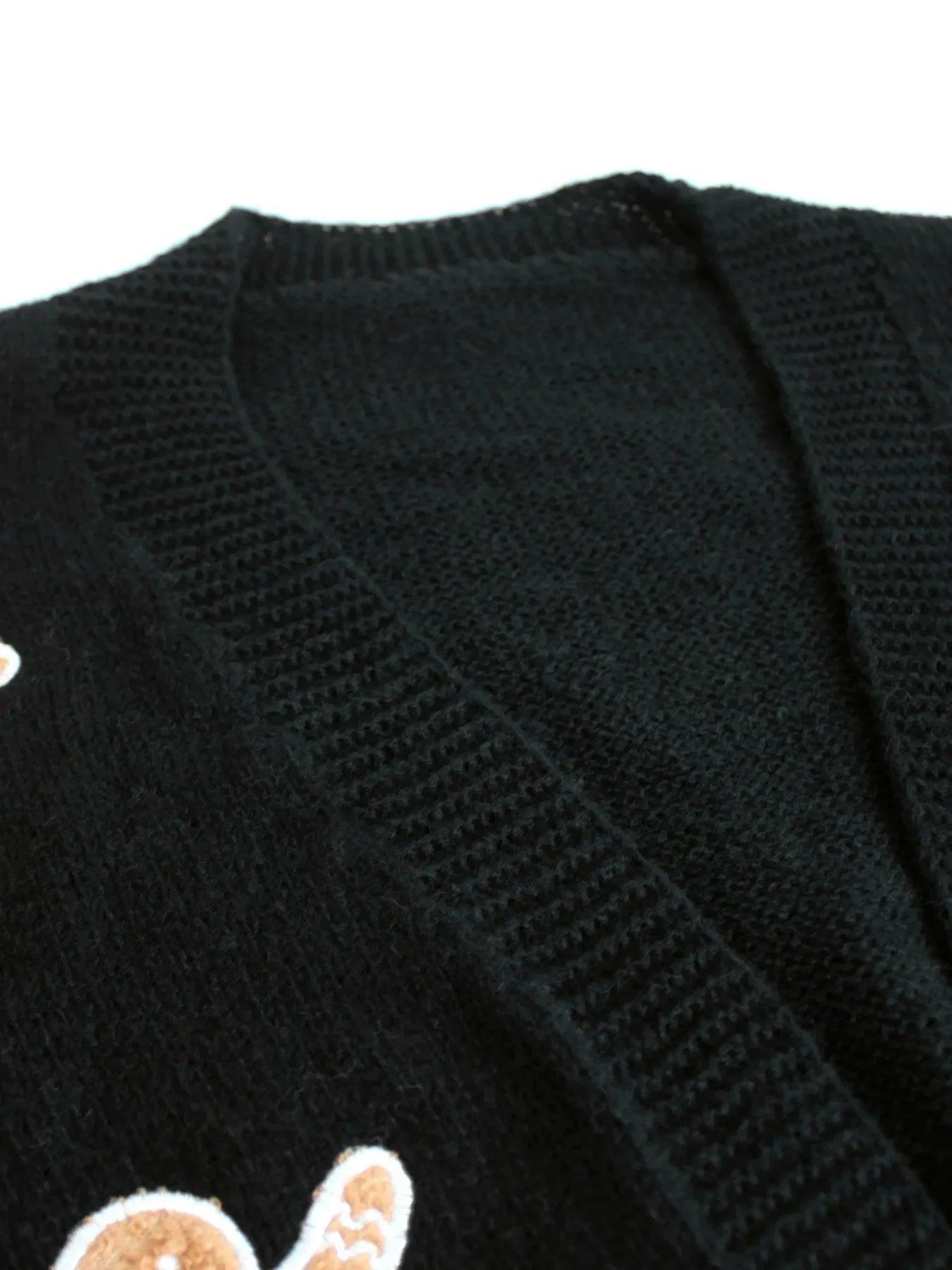 gingerbread cookie knit cardigan - basil boutique