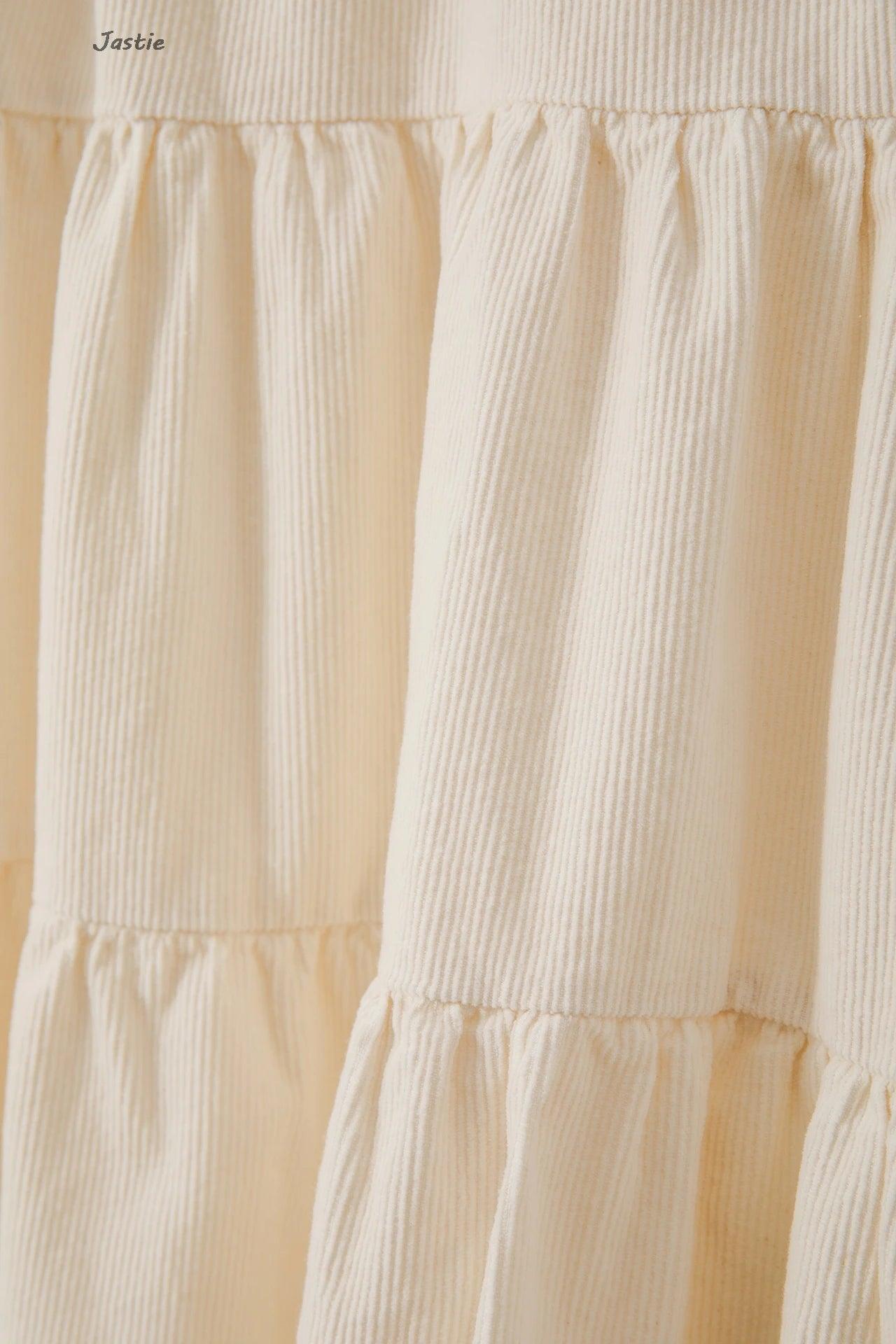 bow corduroy ruffle dress