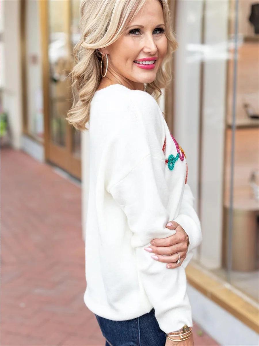 merry + bright crew sweater - basil boutique