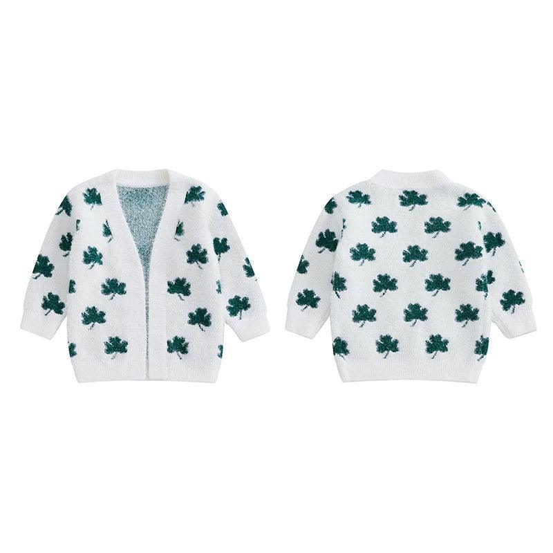 lucky shamrock kids cardigan