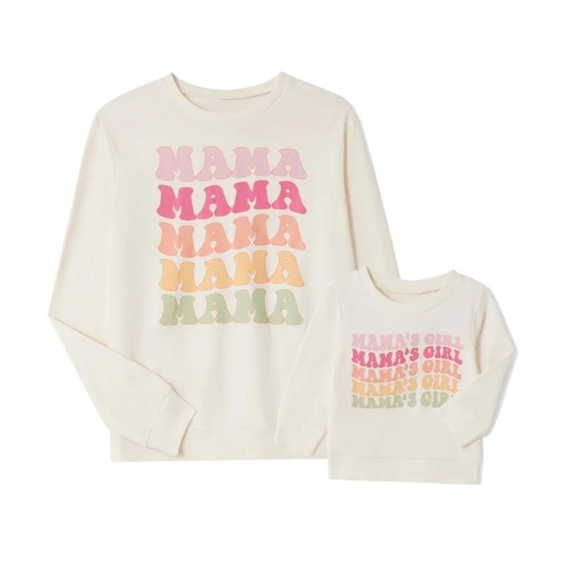 mama + mama's girl retro matching crew sweatshirts - basil boutique