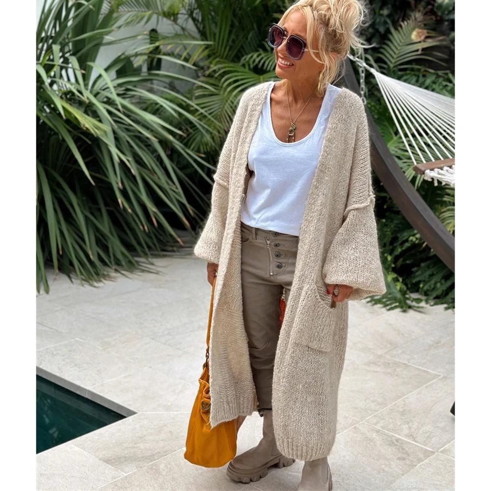 love + peace knit cardigan - basil boutique