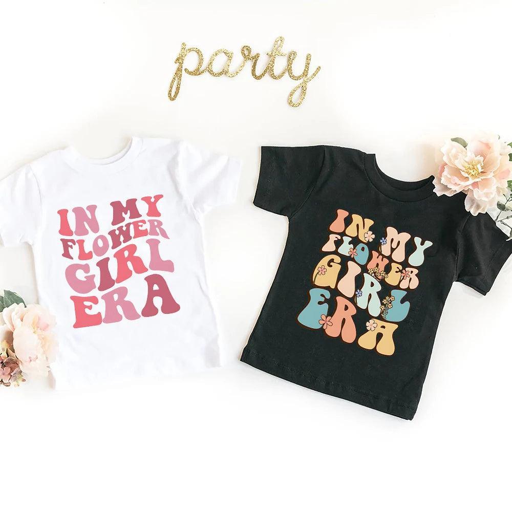 in my flower girl era kids t-shirts