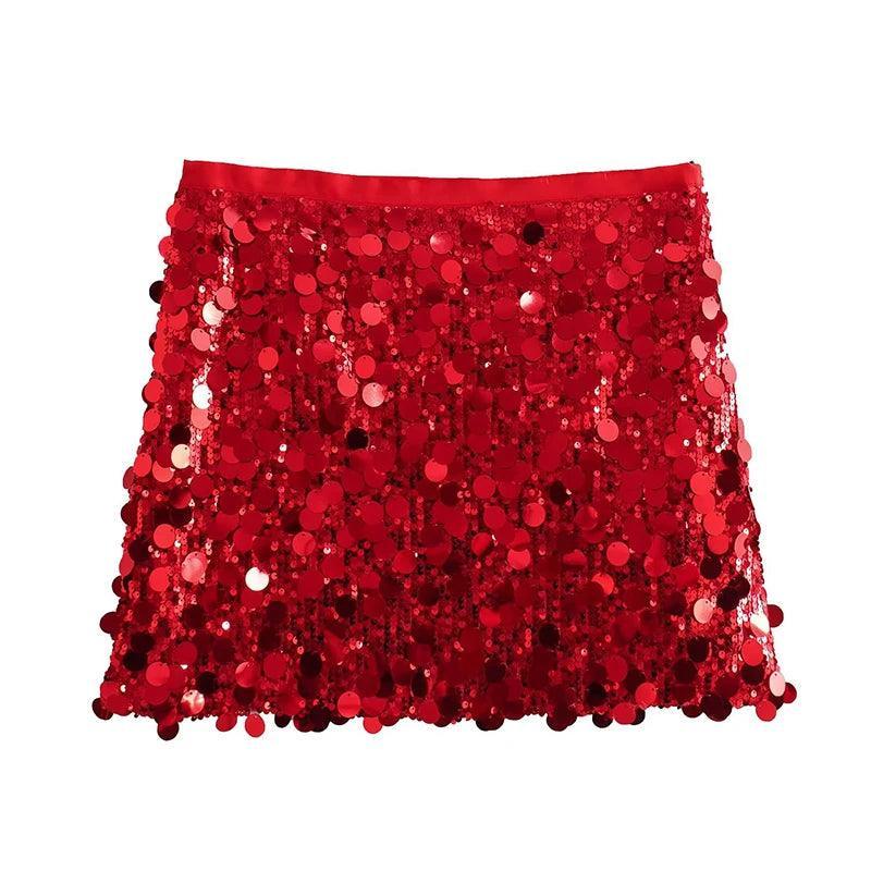 mixed sequin mini skirt - basil boutique