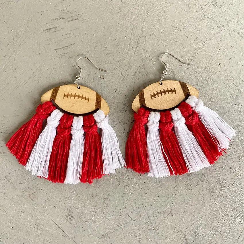 football tassel earrings - basil boutique