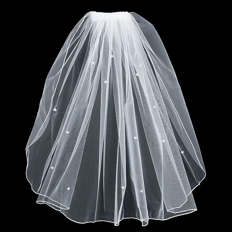 bride pearl veil - basil boutique