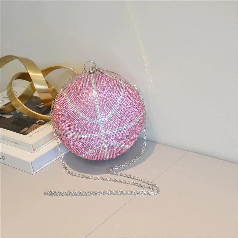 basketball rhinestone purse - basil boutique