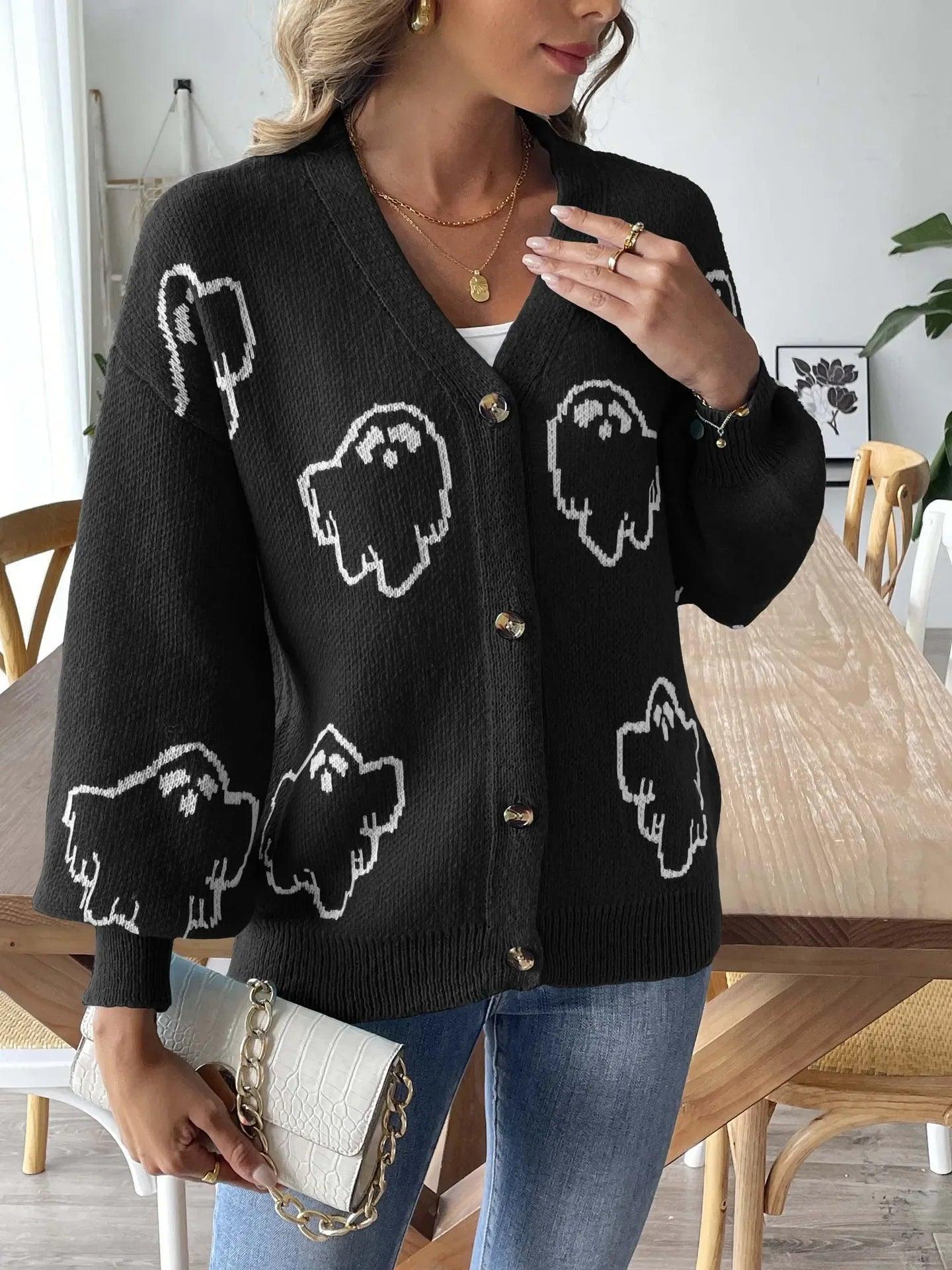 ghost knit cardigan - basil boutique