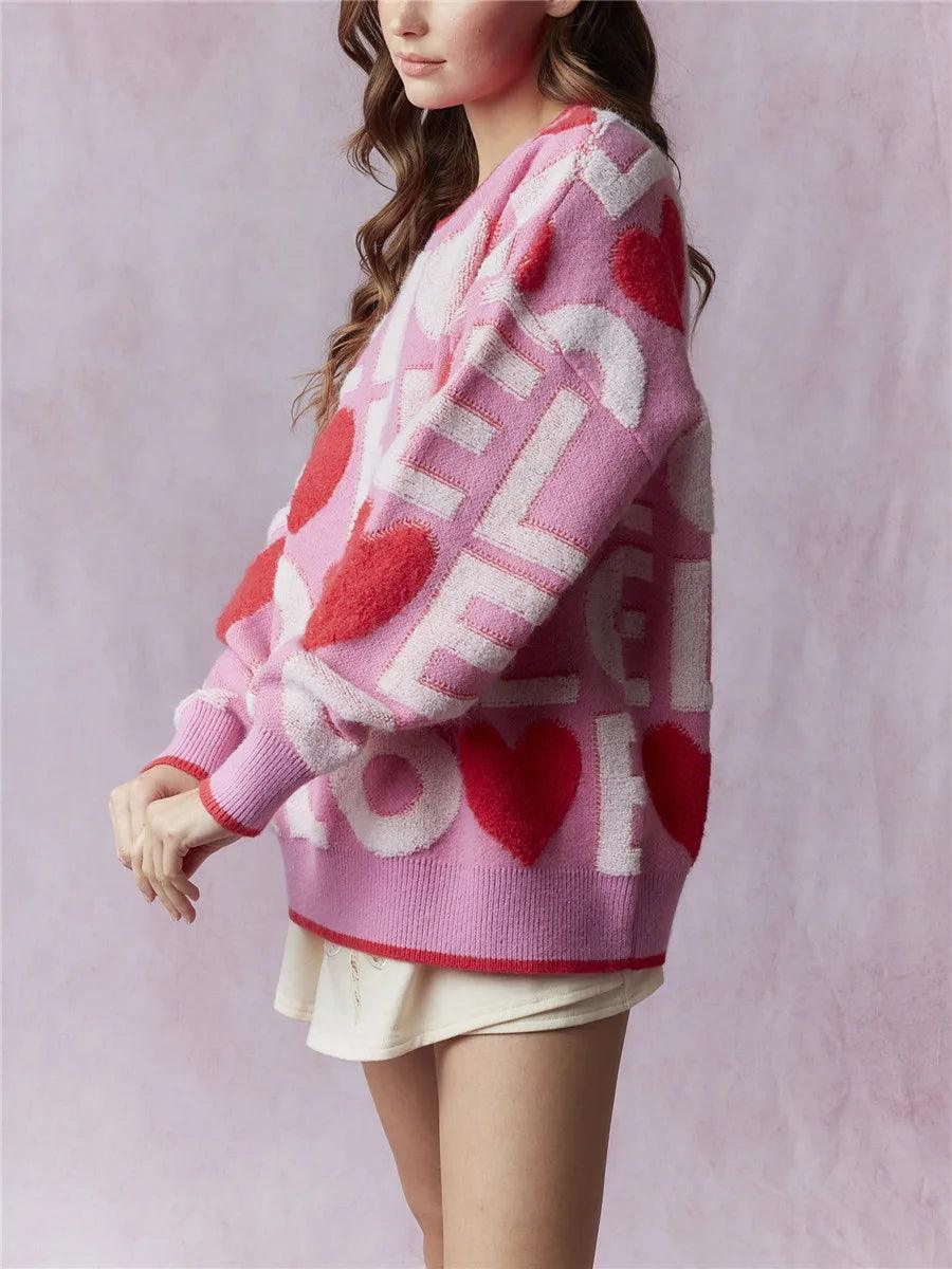 valentine's day knit crew sweaters