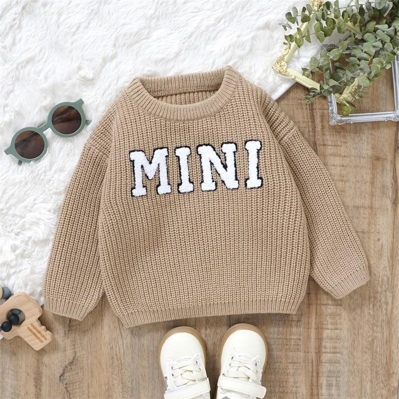 mini knit kids crew sweater - basil boutique