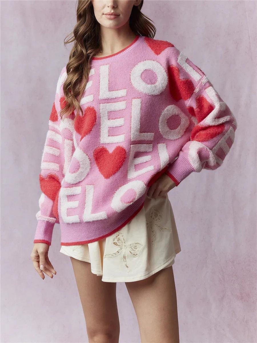 valentine's day knit crew sweaters