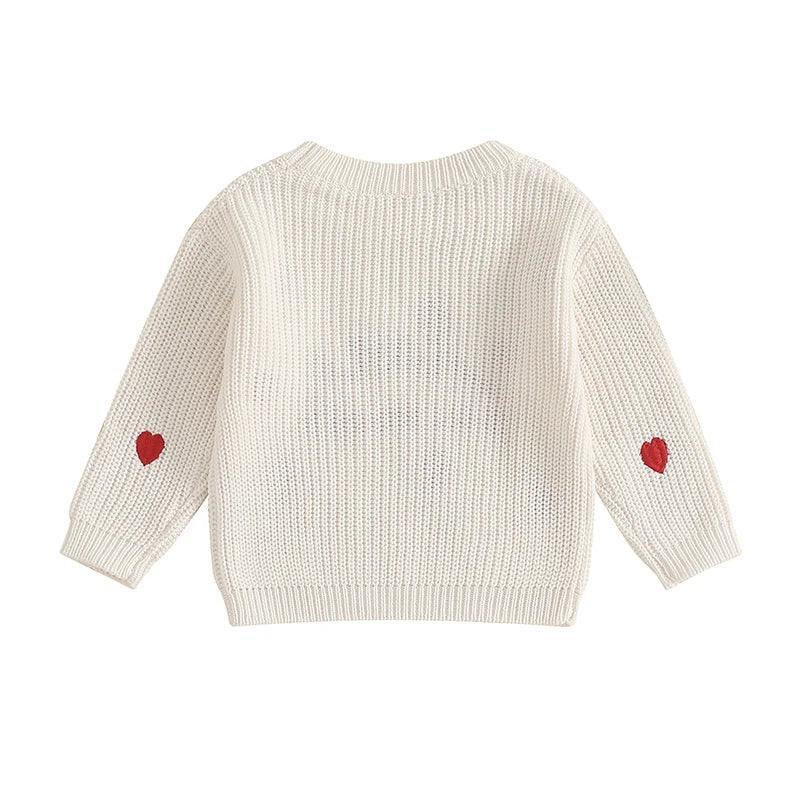 love is all you need kids knit crew sweater