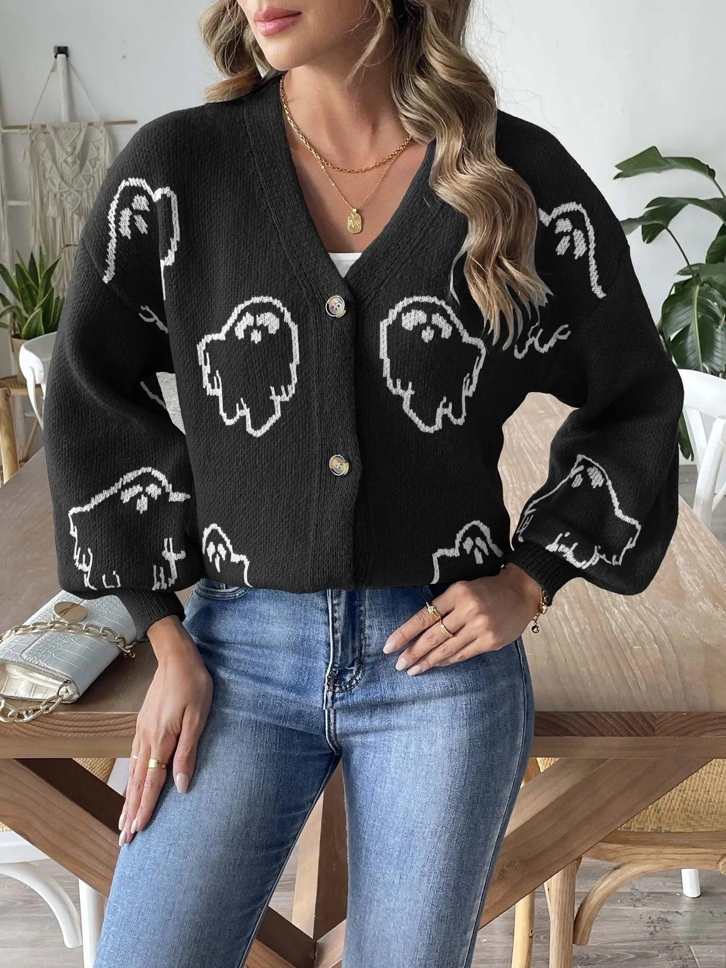 ghost knit cardigan - basil boutique