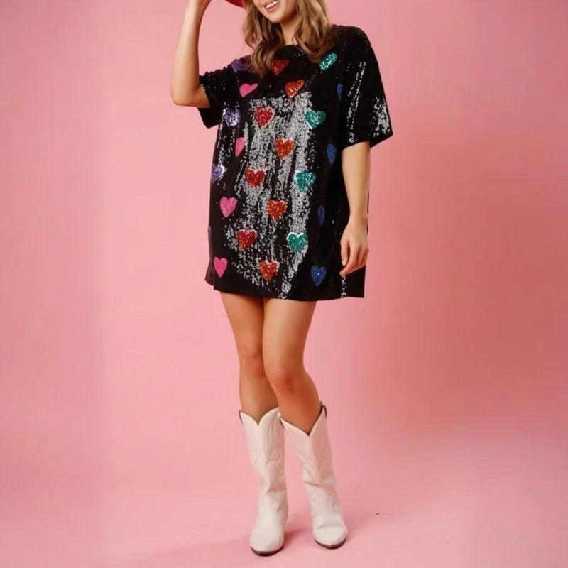 party of hearts sequin dress