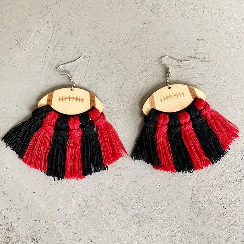 football tassel earrings - basil boutique