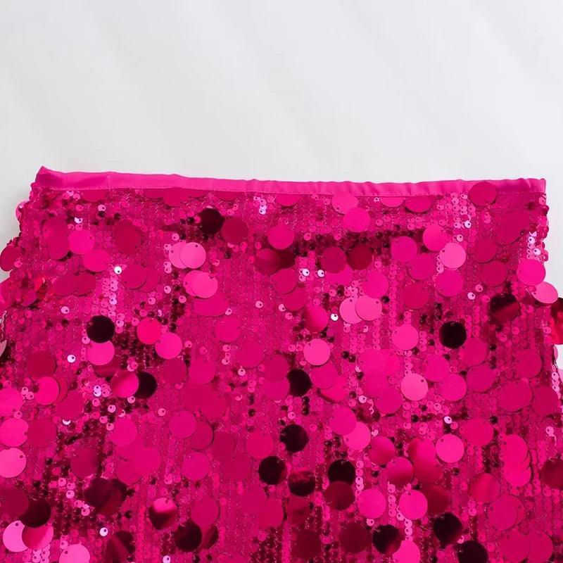mixed sequin mini skirt - basil boutique
