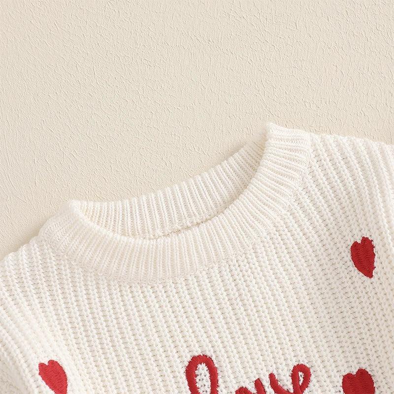 love is all you need kids knit crew sweater
