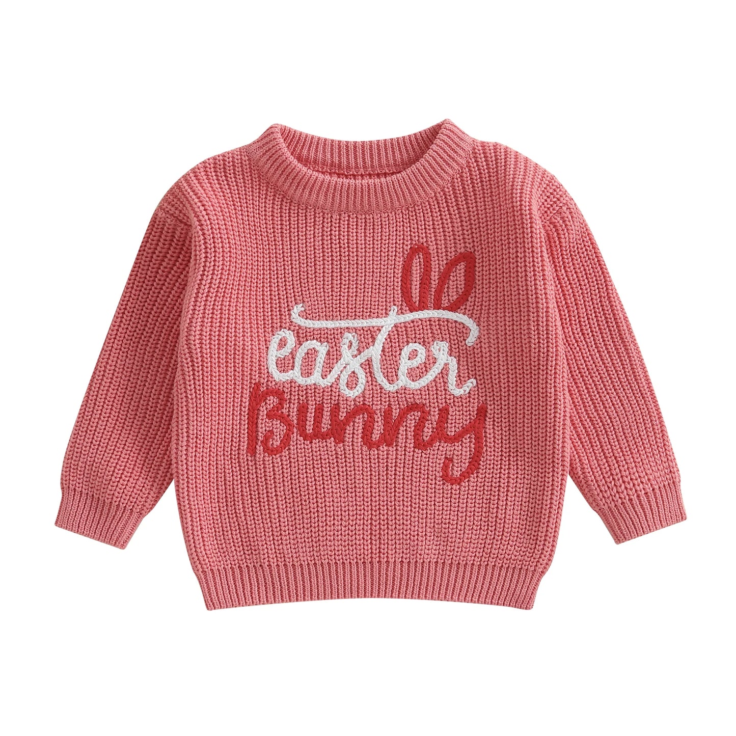 easter bunny knit kids crew sweater