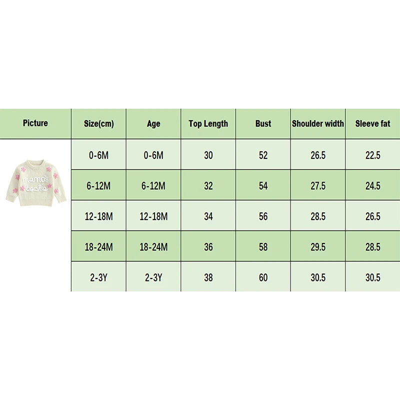 mama's bestie floral knit kids crew sweater