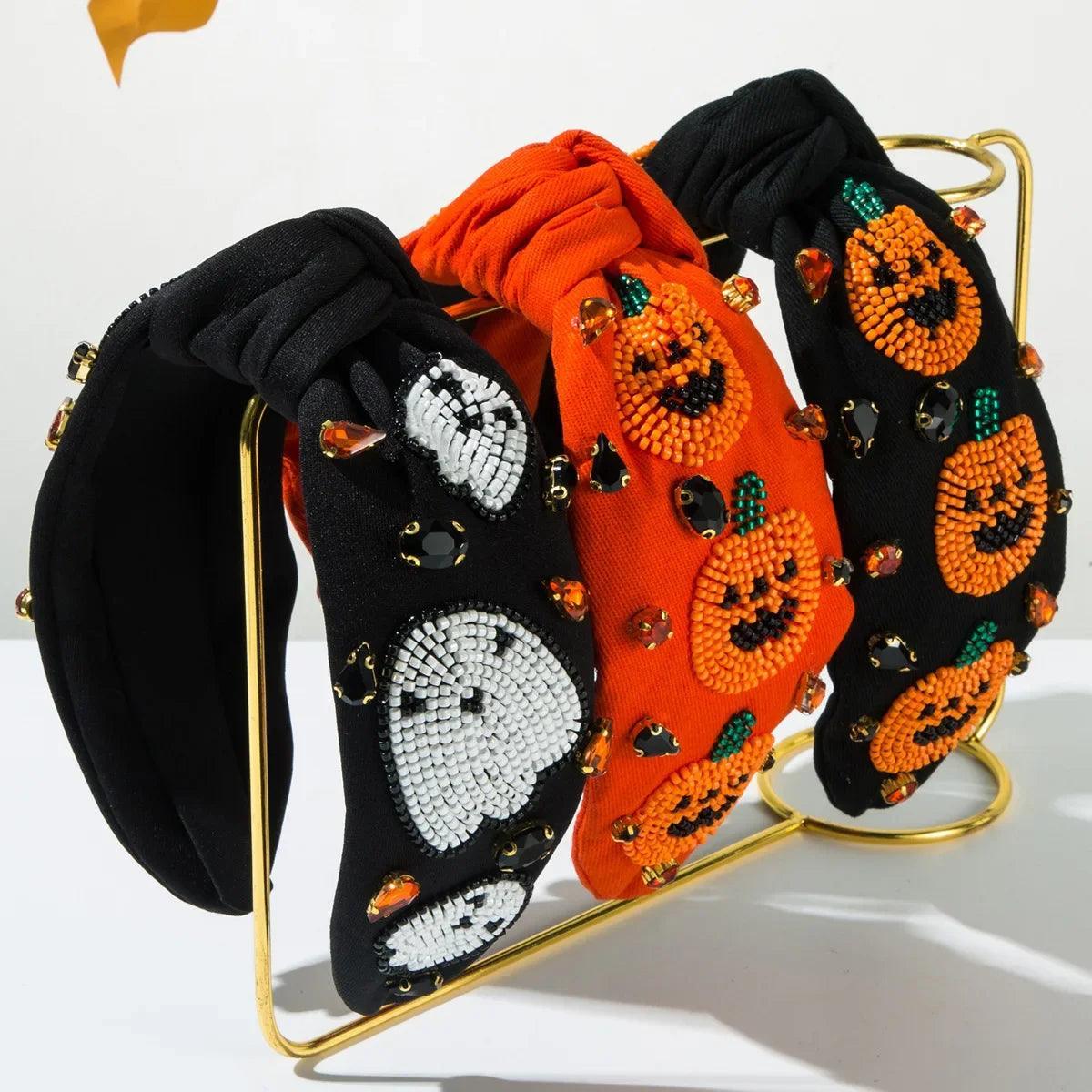 halloween spirit beaded headbands - basil boutique