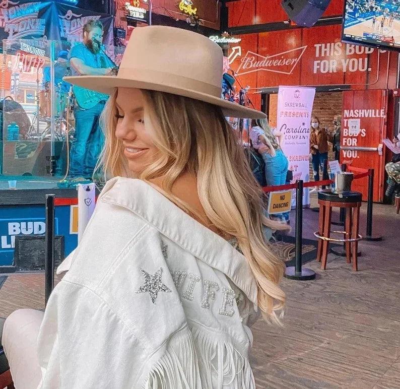 bride + wifey star denim jacket - basil boutique