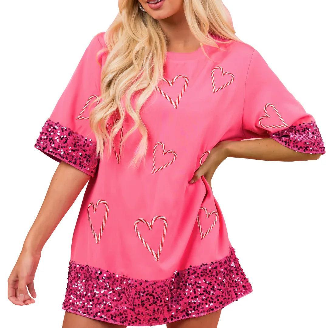 candy cane sequin dress - basil boutique