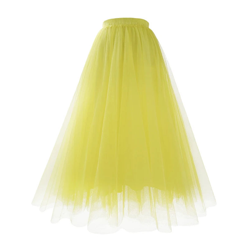 floor length tulle maxi skirt