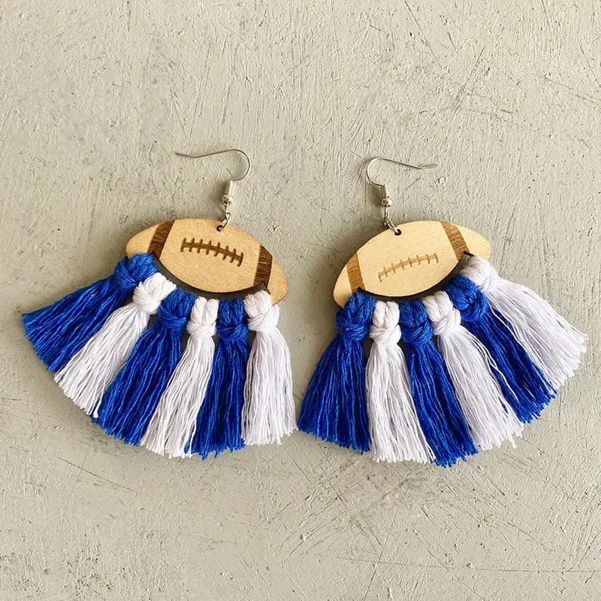 football tassel earrings - basil boutique