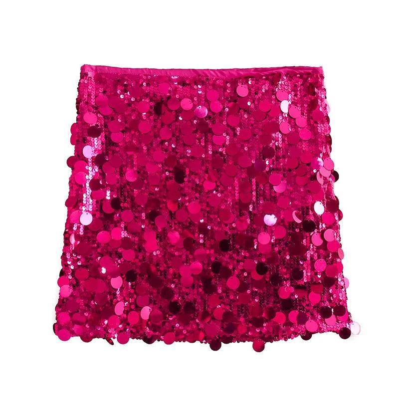 mixed sequin mini skirt - basil boutique