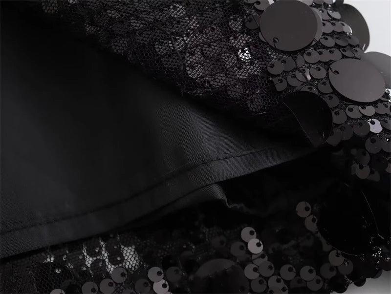 mixed sequin mini skirt - basil boutique